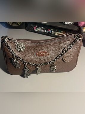 Ed Hardy Chocolate Brown Charm Crossbody/Shoulder Bag NWT